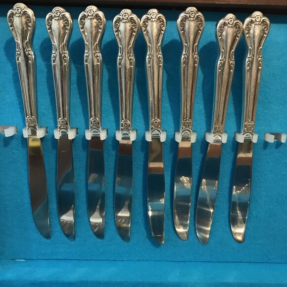 VTG Service for 8 Silver Plate Flatware Rogers Bros 48 Pieces In Original Box - Picture 10 of 13